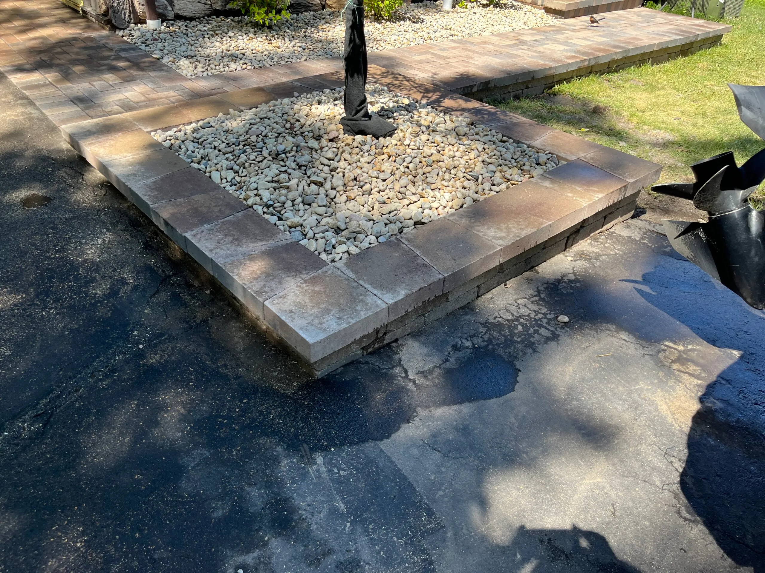 Paver patio with custom fire pit