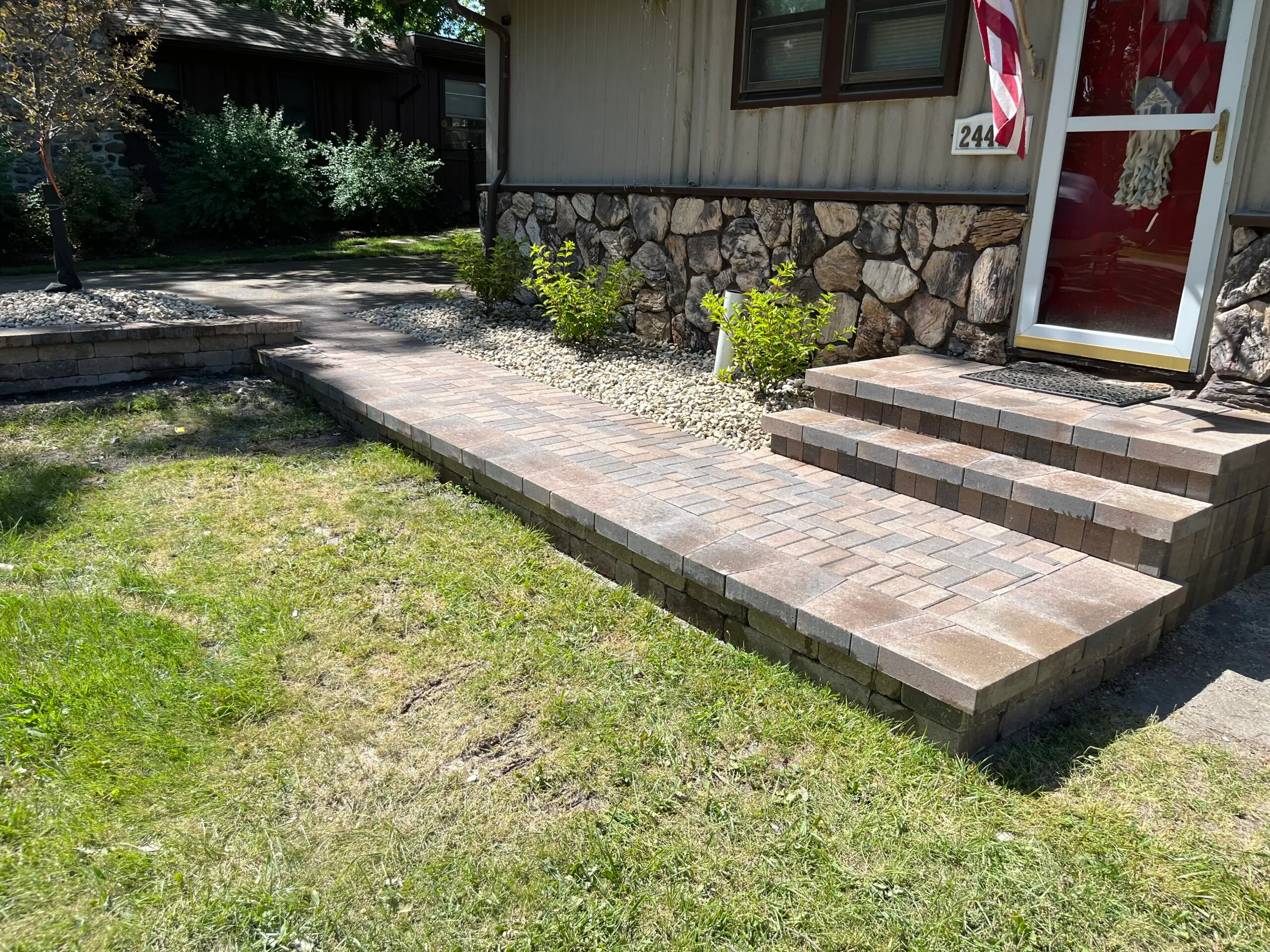 Front entry paver steps — after