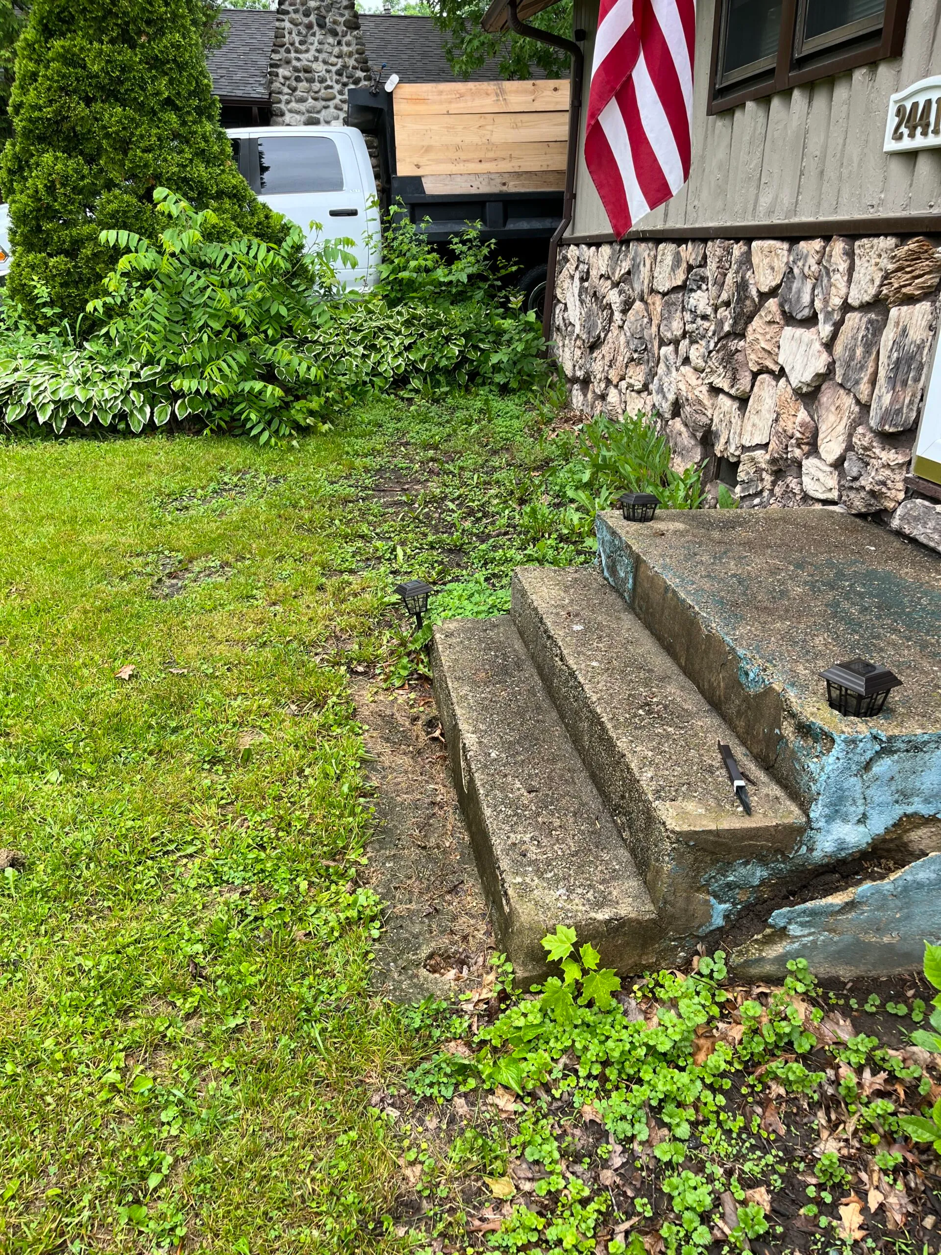Front entry paver steps — before