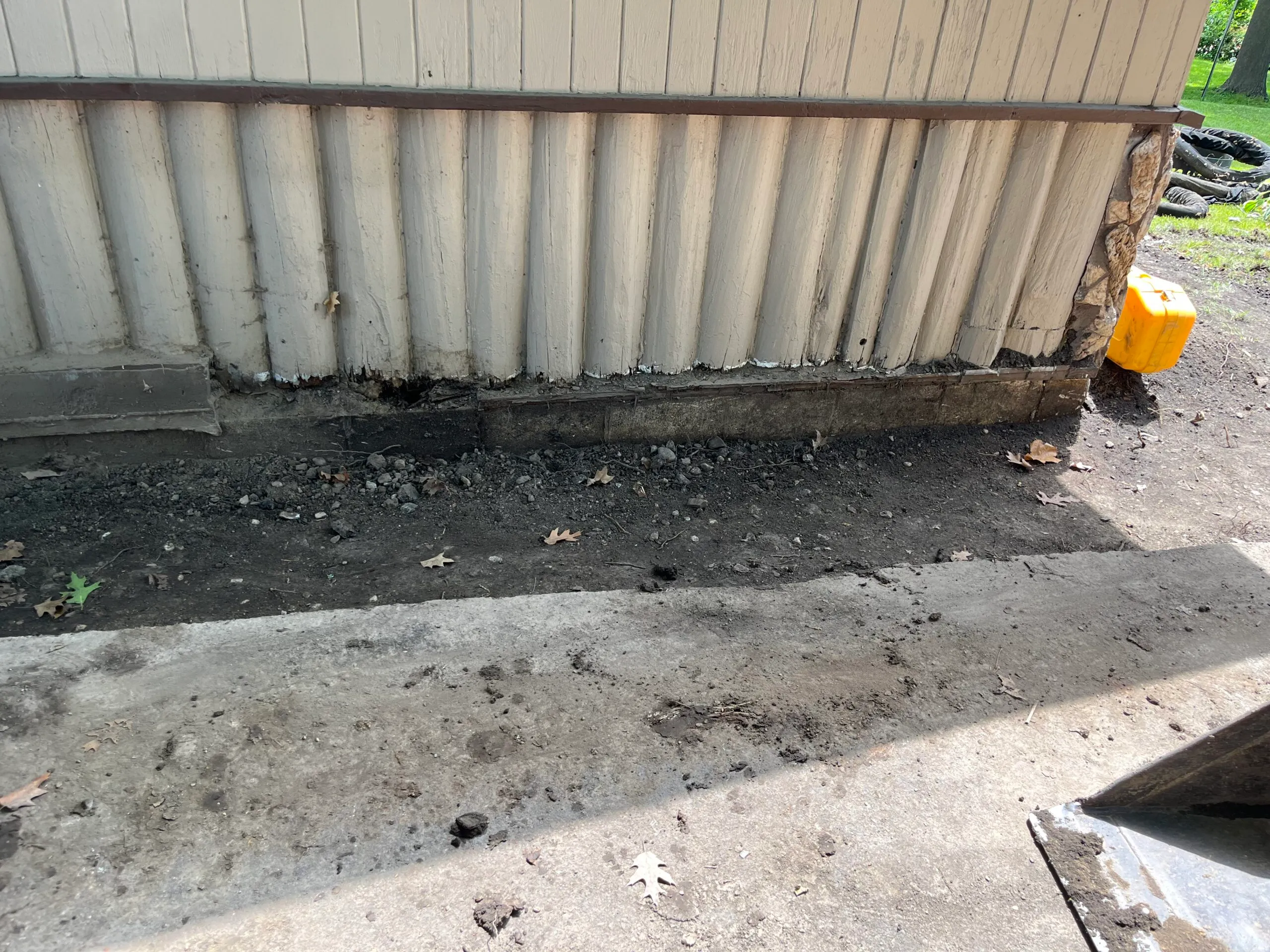 Side-yard paver walkway — before