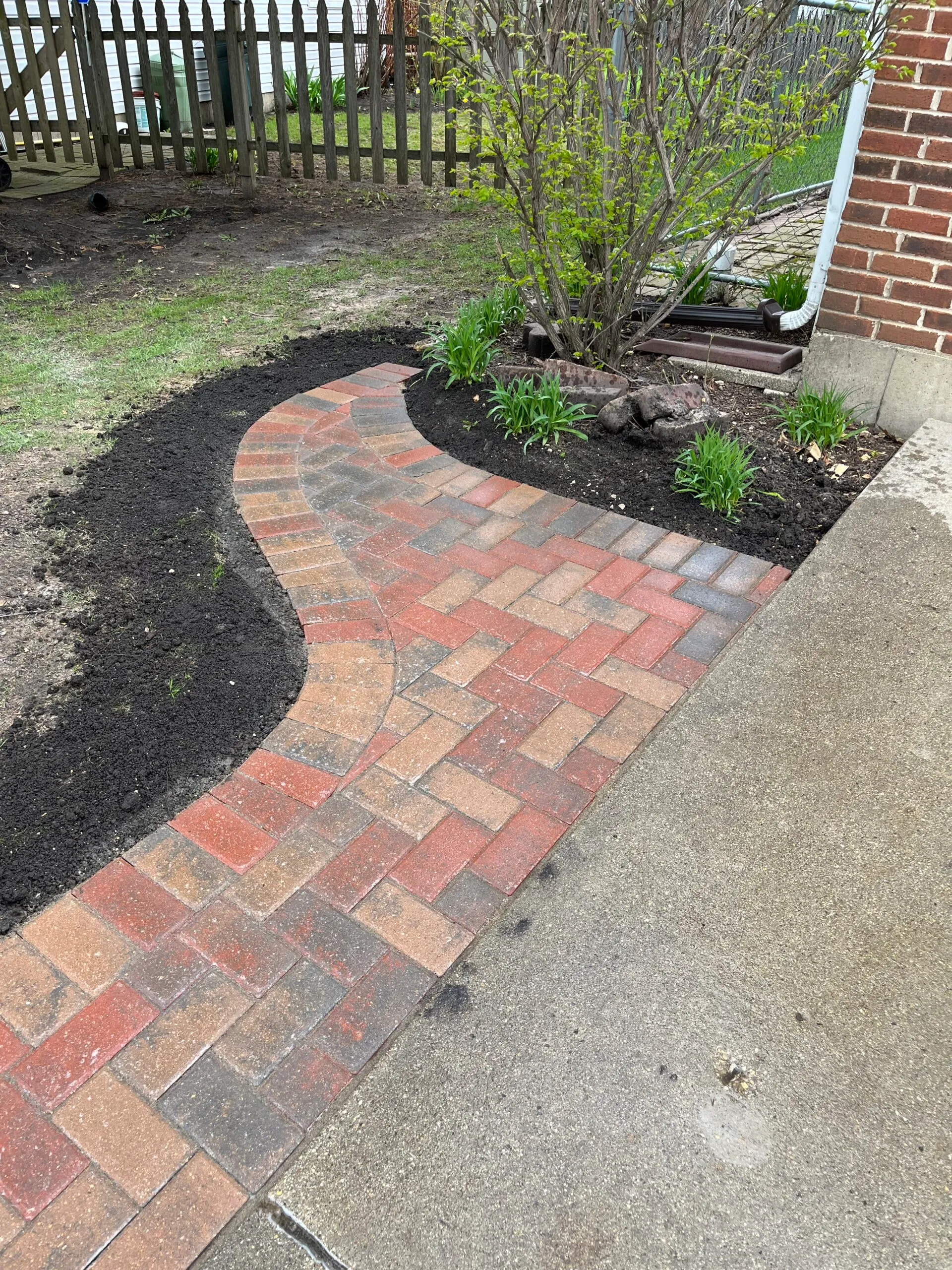Side-yard paver walkway — after