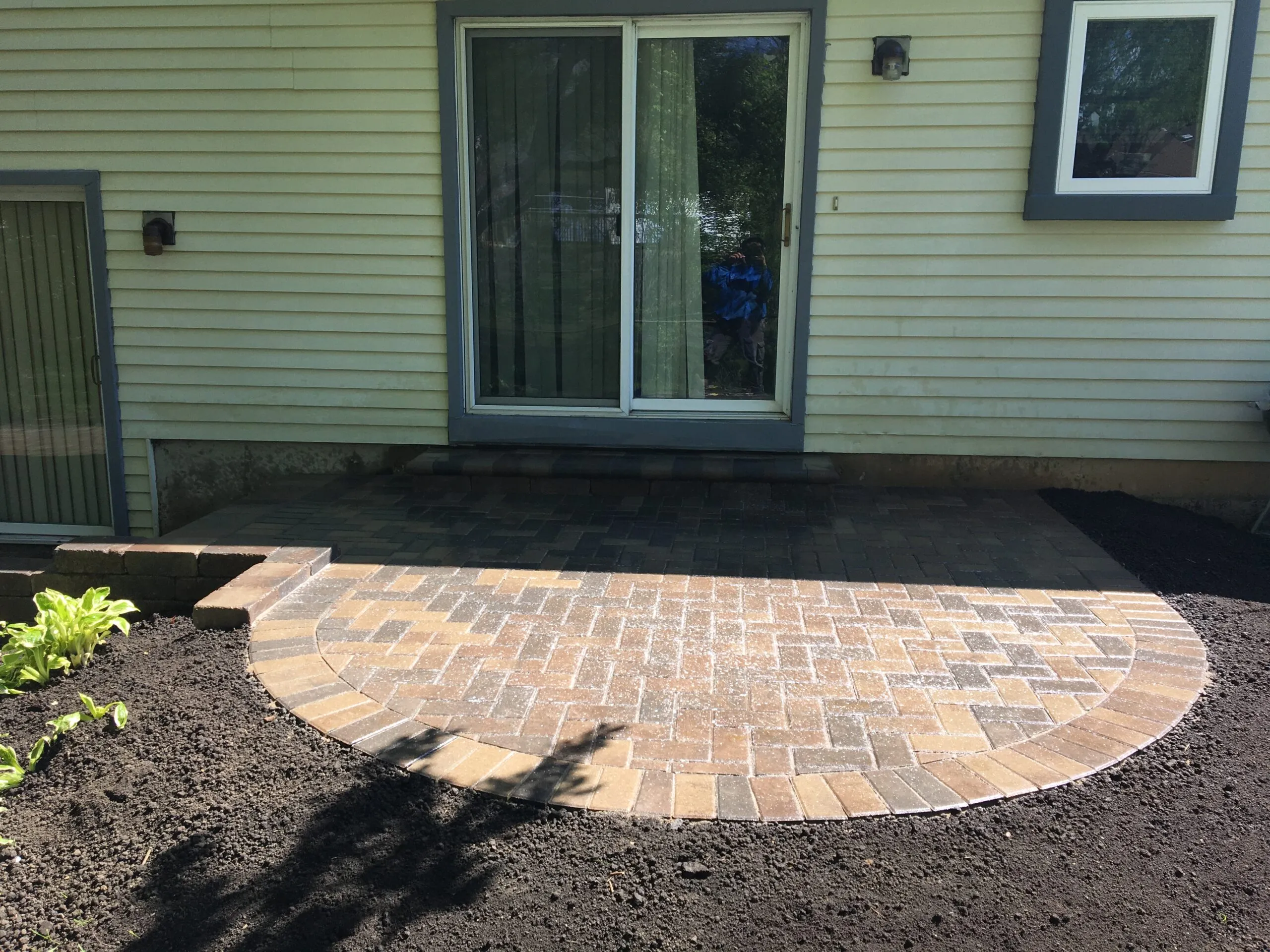 Paver patio at back door